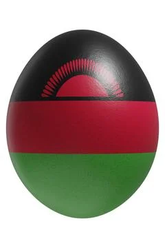 Rendered easter egg with a flag of Malawi on the surface. Stock Illustration