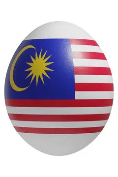 Rendered easter egg with a flag of Malaysia on the surface. Stock Illustration