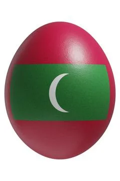 Rendered easter egg with a flag of Maldives on the surface. Stock Illustration
