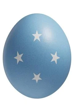Rendered easter egg with a flag of Micronesia on the surface. Stock Illustration
