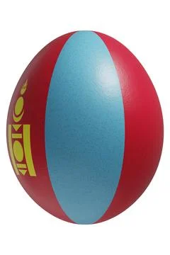 Rendered easter egg with a flag of Mongolia on the surface. Stock Illustration