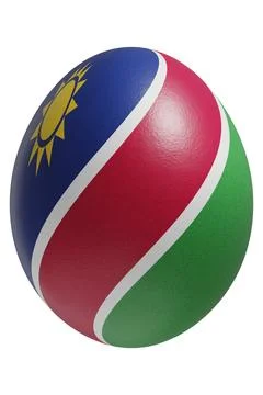 Rendered easter egg with a flag of Namibia on the surface. Stock Photos