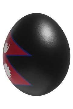 Rendered easter egg with a flag of Nepal on the surface. Stock Illustration