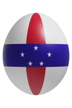 Rendered easter egg with a flag of the Netherlands Antilles on the surface. Illustrazione stock