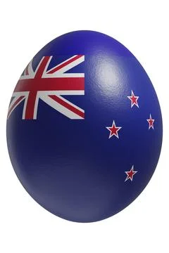 Rendered easter egg with a flag of New Zealand on the surface. Illustrazione stock