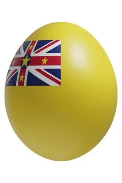 Rendered easter egg with a flag of Niue on the surface. Stock Illustration