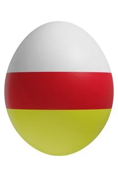 Rendered easter egg with a flag of North Ossetia on the surface. Stock Illustration