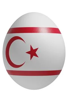 Rendered easter egg with a flag of Northern Cyrpus on the surface. Foto stock