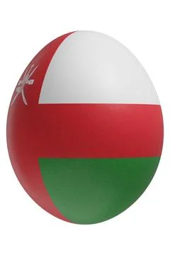 Rendered easter egg with a flag of Oman on the surface. Stock Illustration