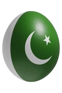 Rendered easter egg with a flag of Pakistan on the surface. Stock Illustration