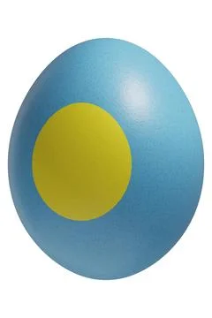 Rendered easter egg with a flag of Palau on the surface. Stock Illustration