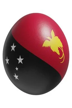 Rendered easter egg with a flag of Papua New Guinea on the surface. Illustrazione stock