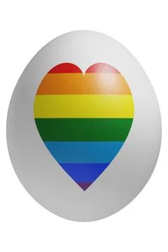 Rendered easter egg with a flag of the peace sign on the surface. Stock Illustration