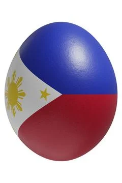 Rendered easter egg with a flag of Philippines on the surface. Stock Illustration
