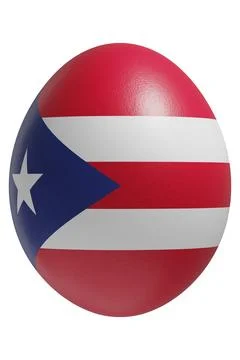 Rendered easter egg with a flag of Puerto Rico on the surface. Stock Illustration
