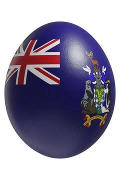 Rendered easter egg with a flag of Sandwich Islands on the surface. Stock Illustration