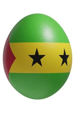 Rendered easter egg with a flag of Sao Tome and Principe on the surface. Stock Illustration