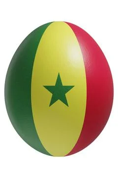 Rendered easter egg with a flag of Senegal on the surface. Stock Illustration