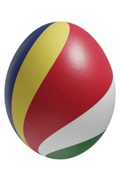 Rendered easter egg with a flag of Seychelles on the surface. Stock Illustration