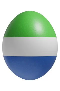 Rendered easter egg with a flag of Sierra Leone on the surface. Stock Illustration