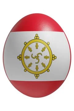 Rendered easter egg with a flag of Sikkim on the surface. Stock Illustration