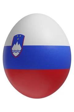Rendered easter egg with a flag of Slovenia on the surface. Stock Illustration