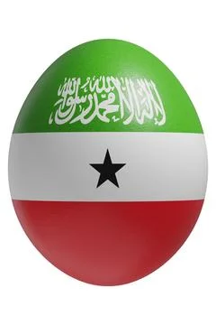 Rendered easter egg with a flag of Somaliland on the surface. Illustrazione stock