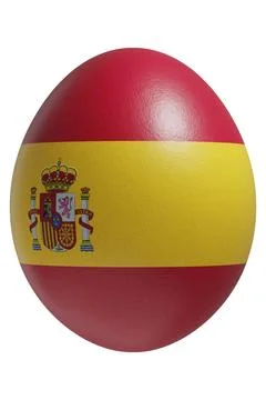 Rendered easter egg with a flag of Spain on the surface. Stock Illustration