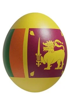 Rendered easter egg with a flag of Sri Lanka on the surface. Stock Illustration