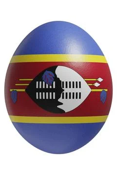 Rendered easter egg with a flag of Swaziland on the surface. Stock Illustration