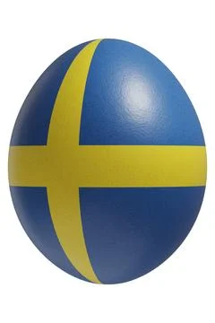 Rendered easter egg with a flag of Sweden on the surface. Stock Illustration