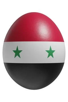 Rendered easter egg with a flag of Syria on the surface. Stock Illustration
