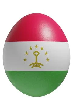 Rendered easter egg with a flag of Tajikistan on the surface. Stock Illustration