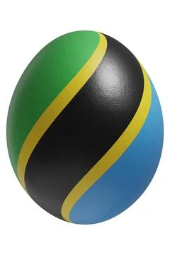 Rendered easter egg with a flag of Tanzania on the surface. Stock Illustration