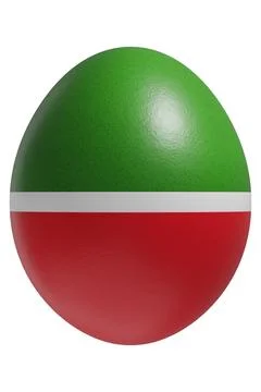 Rendered easter egg with a flag of Tatarstan on the surface. Stock Illustration