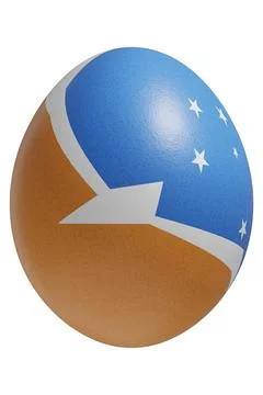 Rendered easter egg with a flag of Tierra del Fuego on the surface. Stock Illustration