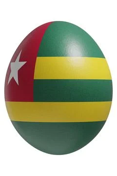 Rendered easter egg with a flag of Togo on the surface. Stock Illustration