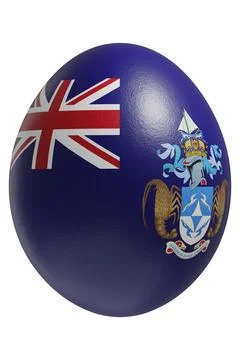 Rendered easter egg with a flag of Tristand da Cunha on the surface. Stock Illustration