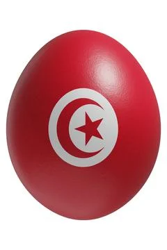 Rendered easter egg with a flag of Tunisia on the surface. Stock Illustration