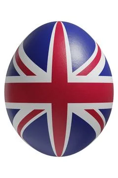 Rendered easter egg with a flag of United Kingdom on the surface. Stock Illustration