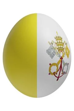 Rendered easter egg with a flag of Vatican City on the surface. Stock Illustration