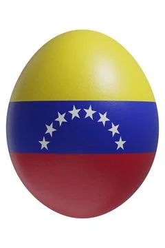 Rendered easter egg with a flag of Venezuela on the surface. Stock Illustration