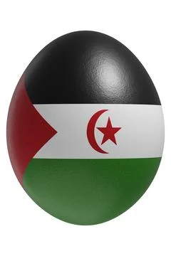 Rendered easter egg with a flag of Western Sahara on the surface. Stock Illustration
