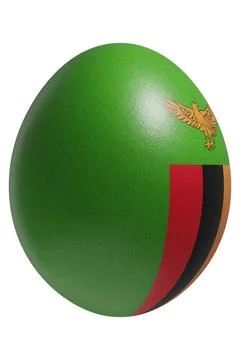 Rendered easter egg with a flag of Zambia on the surface. Stock Illustration