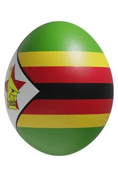 Rendered easter egg with a flag of Zimbabwe on the surface. Stock Illustration
