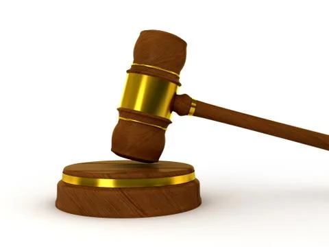 Rendered gavel on white Stock Illustration