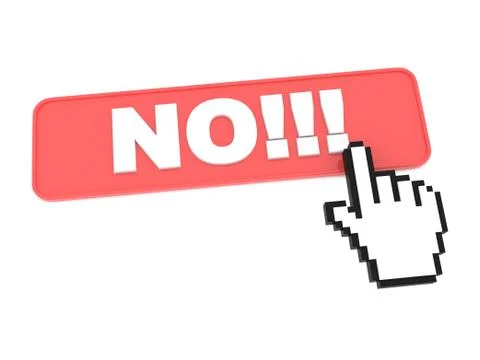 Rendered Illustration of Button with NO Word. Stock Illustration