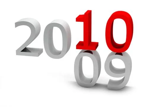 Rendered new year digits Stock Illustration
