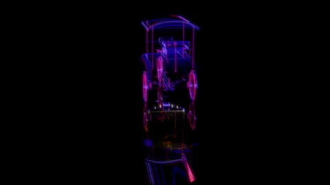 Rendering 3D animation, Bike Cafe model on a black background Stock Footage 260600417
