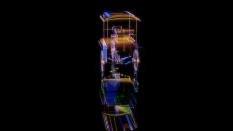 Rendering 3D animation, Bike Cafe model on a black background Video stock 261211446